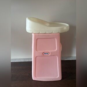 Vintage Little Tikes Child Size Baby Doll High Chair Pretend Play 24" Pink White